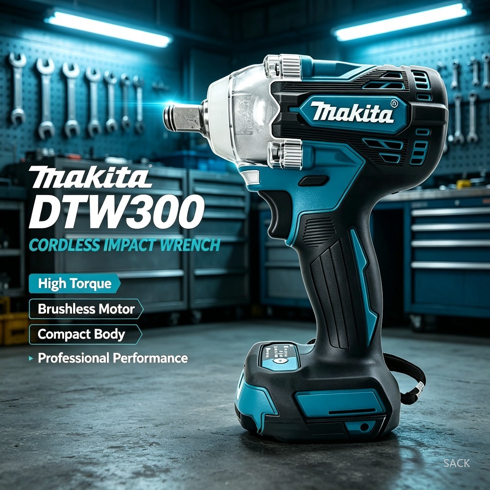 Makita Drill Dtw300 - Makita DTW300 330N.M borstelloze accu-slagmoersleutel, oplaadbaar