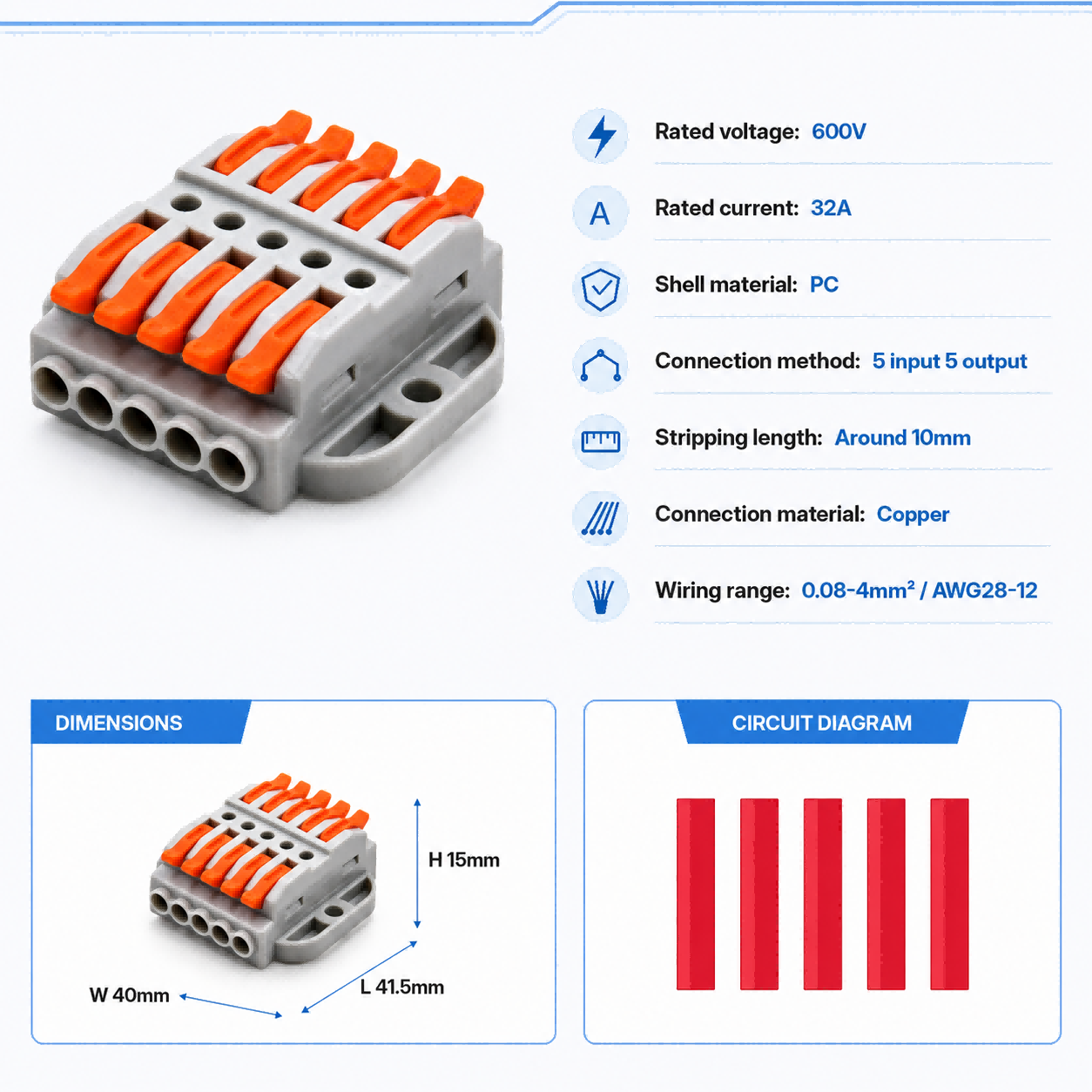 Draadconnectoren 2-30 Pins Sne - Push Fit Connector recensie en prijs
