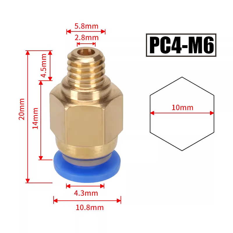 10 stks/partij PC4-M6 PC4-01 Q - Ptfe Tape Thread recensie en prijs